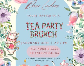 Floral Tea Party Invitation