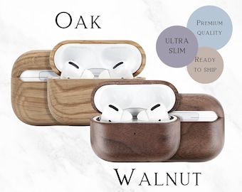 Wooden AirPods Case Wood Slim Protective Apple Earpods Cover Birthday Gift for Him, Minimalist AirPods Case Gift airpods pro 2/3 case cover