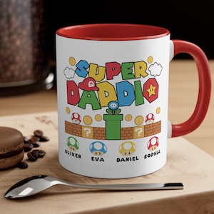 Super Daddio Fathers Day Mug, Daddy Gift, Daddy Mug, Gamer Dad, Personalised Gift, Super Mommio mug, mothers day mug, mothers day gift