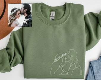 Custom Portrait from Photo Sweatshirt, Custom Couple Portrait, Couples Portrait, Personalized Gift, Custom Gifts, Family Portrait