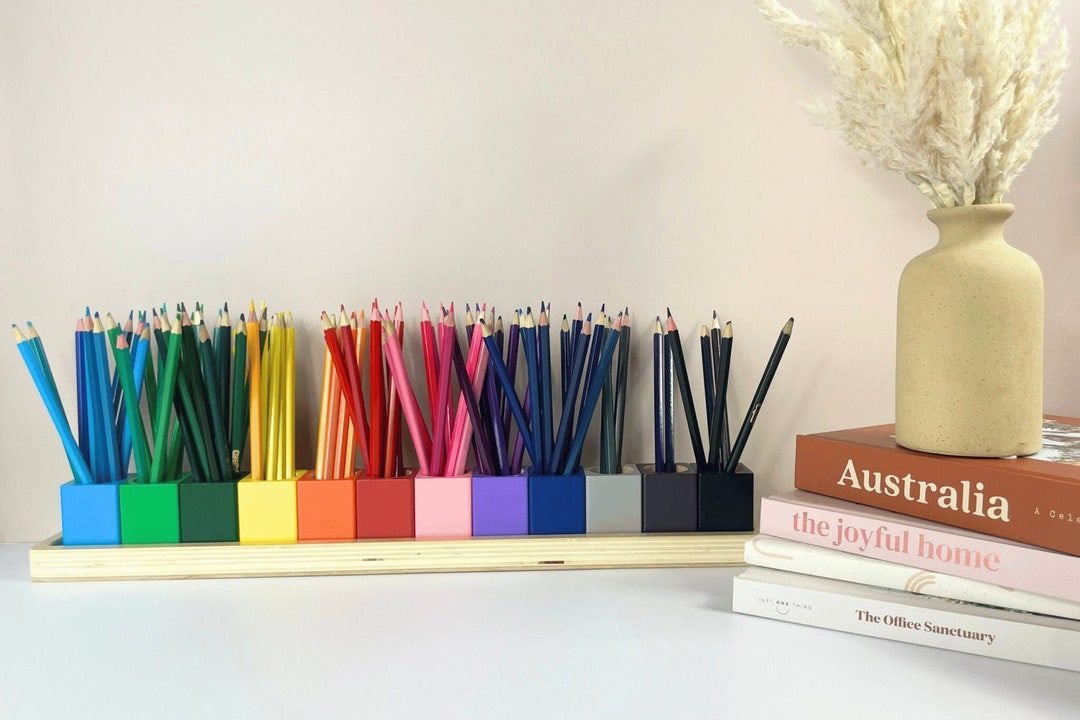 Rainbow Pencil Organizer Color Pencil Holder Classroom Etsy
