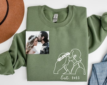 Custom Portrait from Photo Sweatshirt, Custom Couple Portrait, Couples Portrait, Personalized Gift, Custom Gifts, Family Portrait