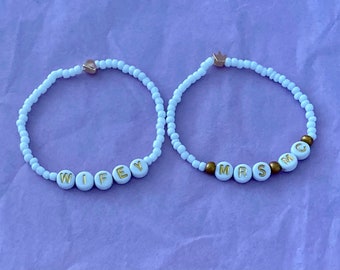 Wifey & Mrs bracelet set