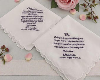 Fazzoletto da sposa ricamato personalizzato: regalo ricordo