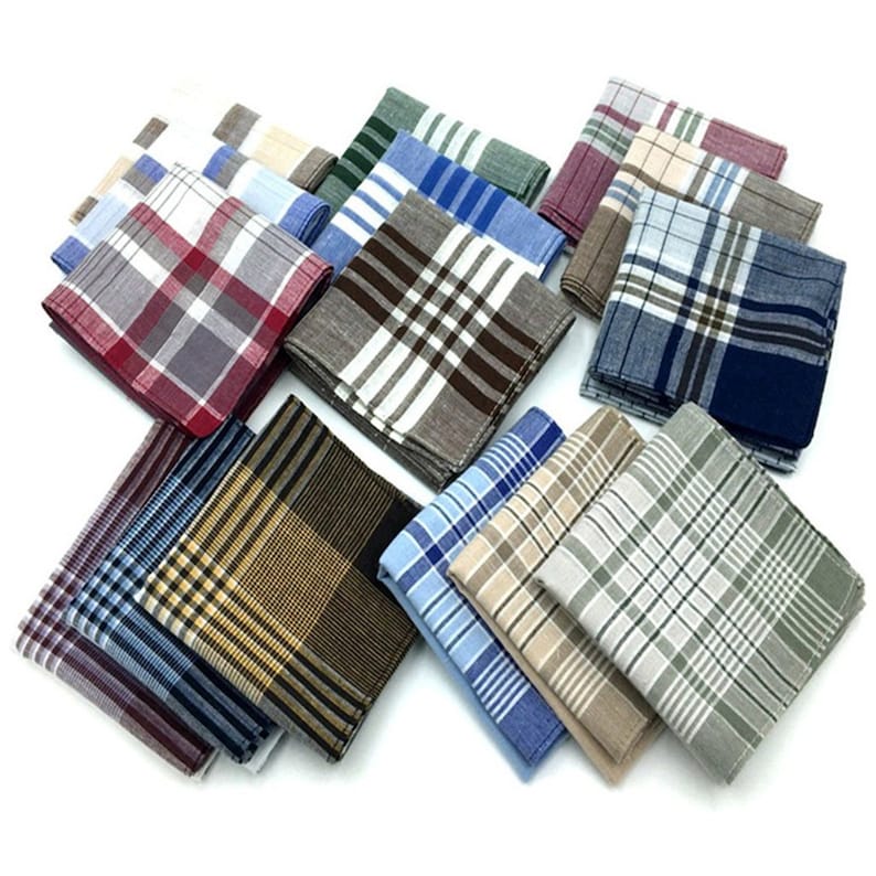 Mens Handkerchiefs, Mens Handkerchief Set, 100 Cotton Classic 12 Mixed