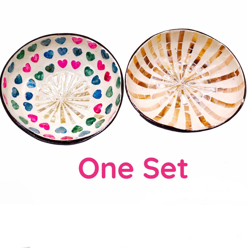 Coconut Bowls and Wooden Spoon and Fork Gift Set 100 Natural Vegan Eco