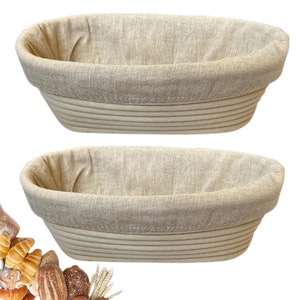 Banneton-cesta Ovalada para fermentación de pan, suministros para hornear,  cuenco, mimbre, ratán, masa, cestas de