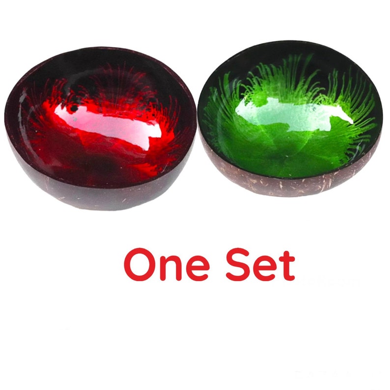 Coconut Bowls and Wooden Spoon and Fork Gift Set 100 Natural Vegan Eco