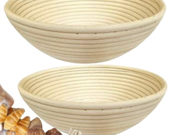 Cesta de fermentación redonda tipo banneton de 25 cm, kit para hacer pan artesanal y panaderos caseros.