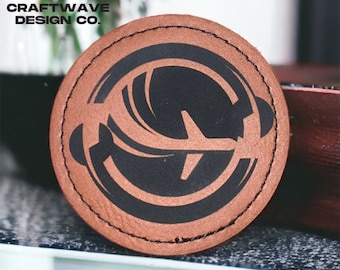 Custom Engraved Round Leatherette Patches