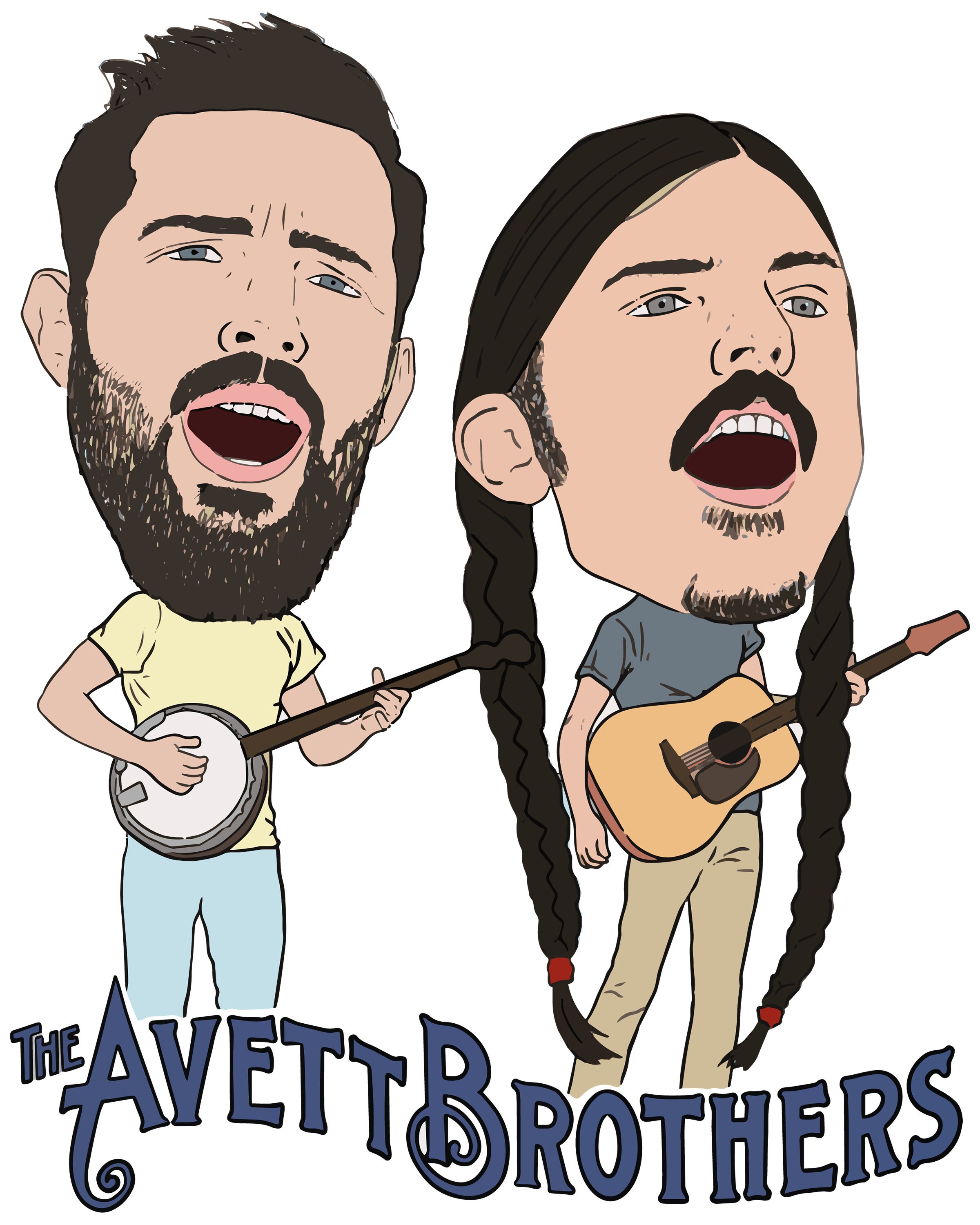 Avett Brothers Digital Art for Print Scott Avett Seth Avett Digital