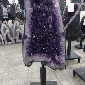 52” Tall BIG AMETHYST GEODE Unique Cluster + Stand Natural Crystal