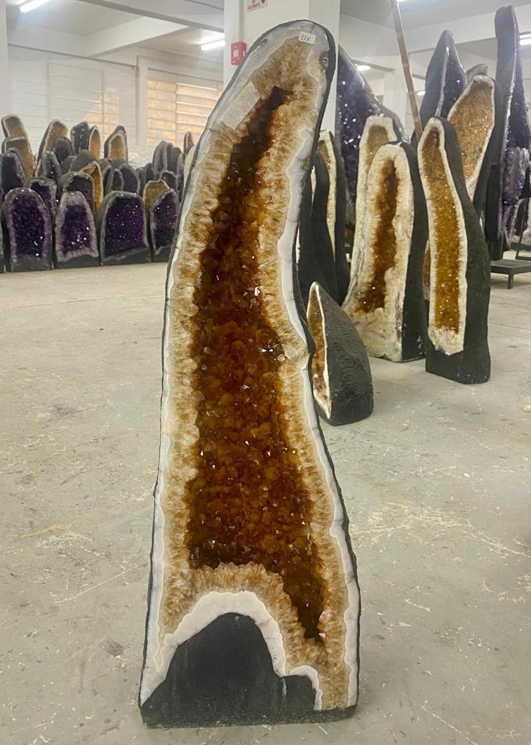 Fire Geode 32 Tall CITRINE FLAME Cathedral BIG Crystal Geode - Etsy