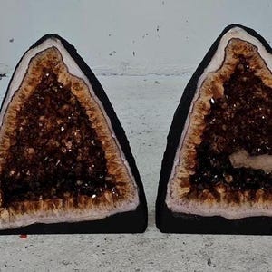 13,5" hoog PAAR Citrien kathedraalkristalgeodes*** gedolven in Brazilië +SUPER KWALITEIT