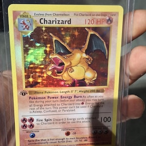 Pokémon 1st Edition CHARIZARD Base Set 1st Edition CUSTOM Collector Edition Card Custom Charizard Artwork Card – Collector Display Card