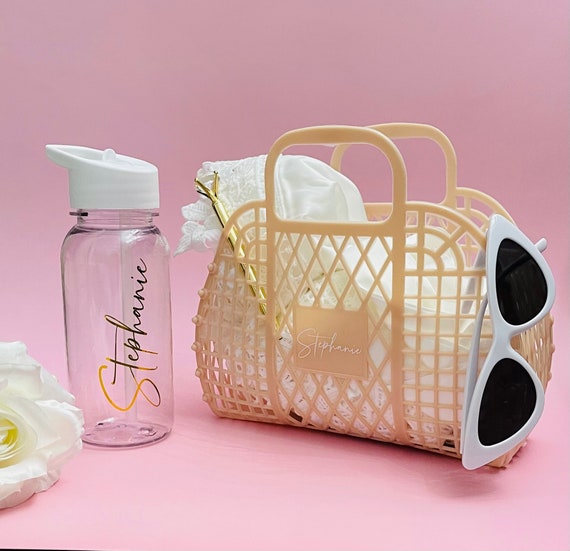 Jelly Bag, Personalized Bridesmaid Bag, Easter Bag, Bridesmaid Gift, Girls Trip Bag, Flower Girl Bag, Easter Basket, Retro Jelly Bag, Favors