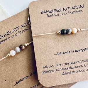 Bambusblatt Achat, Heilstein, feines Armband, Perlen. Perfektes Geschenk. Boho, Wunscharmband Freundschaftsarmband, 14k gold, 925 Silber Bild 7