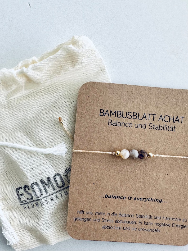 Bambusblatt Achat, Heilstein, feines Armband, Perlen. Perfektes Geschenk. Boho, Wunscharmband Freundschaftsarmband, 14k gold, 925 Silber Bild 9