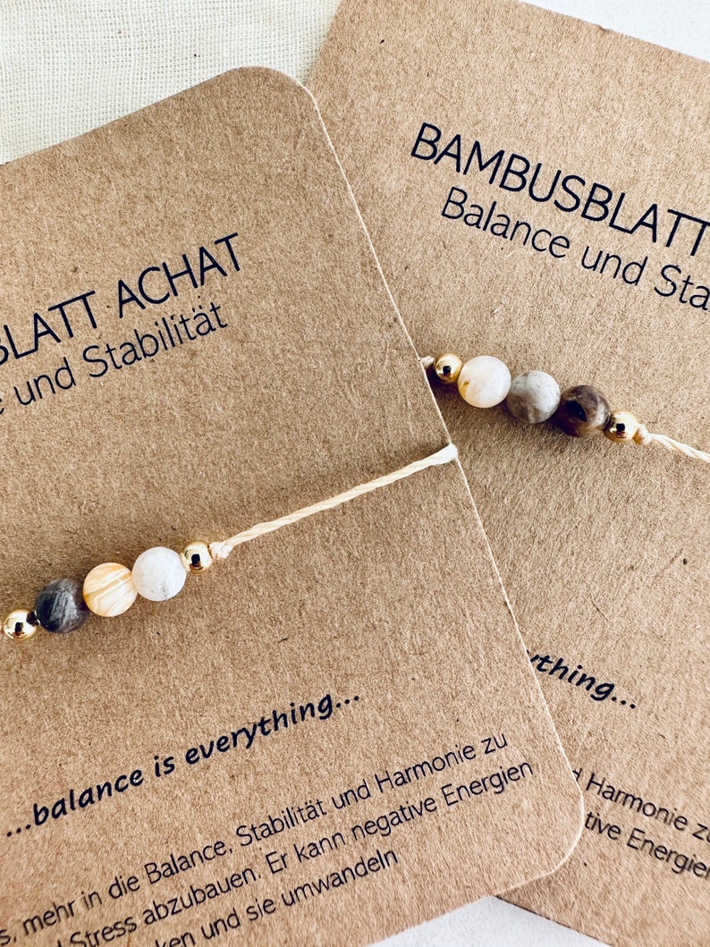 Bambusblatt Achat, Heilstein, feines Armband, Perlen. Perfektes Geschenk. Boho, Wunscharmband Freundschaftsarmband, 14k gold, 925 Silber Bild 8