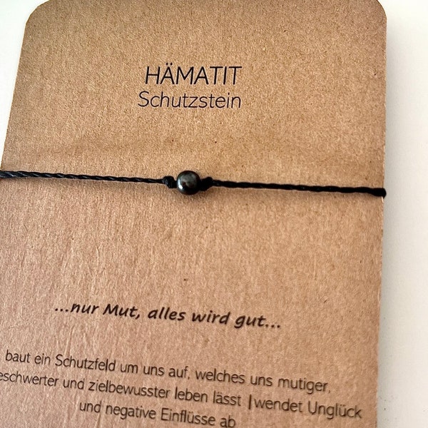 Hämatit Schutzarmband für positive Energie. Männerarmband | Surferarmband | Edelstein | feiner Männerschmuck | Makrameebänder | Surfer |Yogi