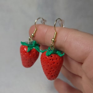 Strawberry Clay Earrings
