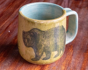 Bear & Beaver Mug | 8oz Wheel-Thrown Pottery