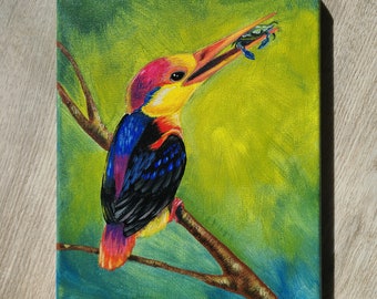 Oriental Kingfisher 8x10" Original Painting