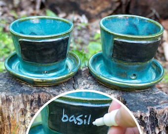 Pair of Chalk Board Seed Starters | Wheel Thrown Pottery