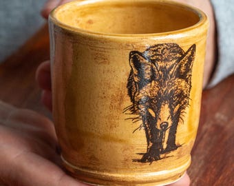 Fox & Pheasant Mug | Wheel-Thrown Wildlife Pottery