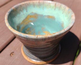 Wheel-Thrown Cup - Misty Green and Dusty Pink - Stoneware