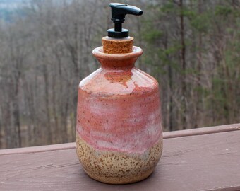 Sunset Pink Soap Dispenser | Wheel-Thrown Pottery
