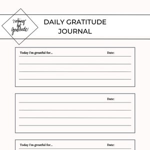 Printable Daily Gratitude Journal, Gratitude Tracker, Printable Journal ...