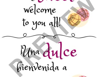 Letrero de bienvenida / Letrero de fiesta / Letrero de la noche de regreso a clases / Mesa de postres / Conchas / Pan dulce / Pan mexicano / Bienvenida / Pan dulce /