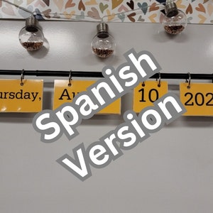 SPANISH Pencil Flip Calendar Digital File | descarga digital del calendario de lápiz en español | Spanish Class Calendar |