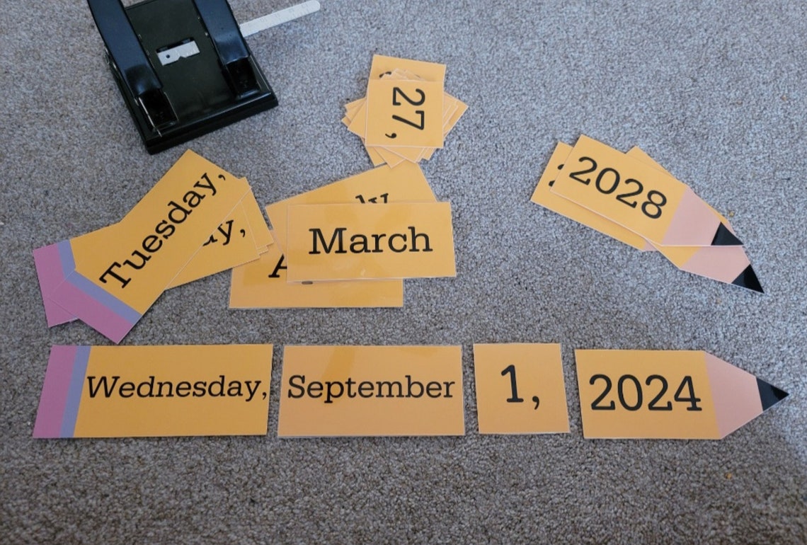 thumbnail image 2 of Pencil Themed Classroom Decor Pencil Flip Calendar Bulletin Board Set - Classroom Decor With 57 Date Cards Pencil Decorations For Classroom 2 of 9