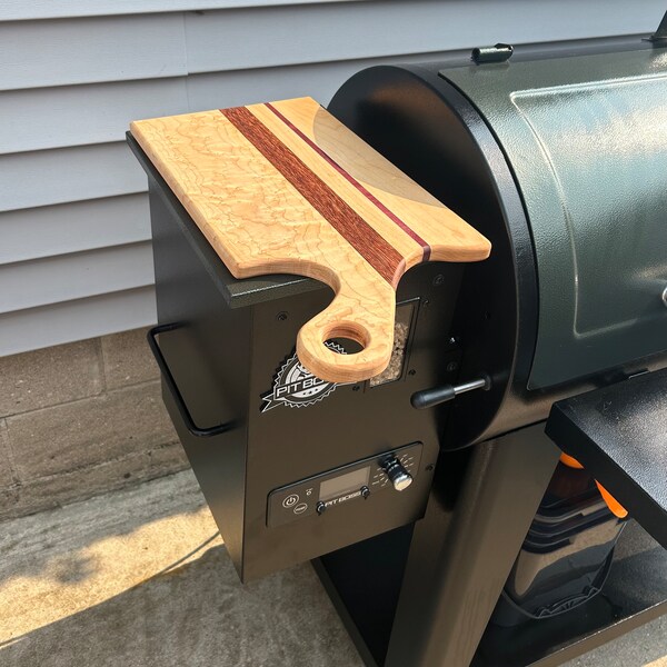 Planche de charcuterie pour fumoir à granulés fait à la main et aimants Bois exotiques Érable ondé, cœur violet, érable dur