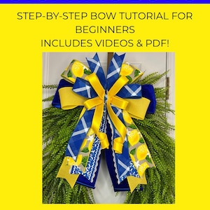 Bow Tutorial for Wreaths, LEARN how to make a bow, Bow Making Video for beginners, bow making instructions for home decor and crafts
