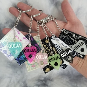Ouija Board Keychain - Mini Ouija Board - Rainbow Ouija Board - Spirit Board - Ouija Board Keychain with Planchette - Fidget Keychain