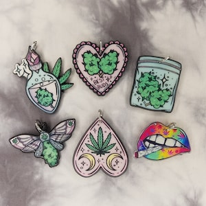 Pot Leaf Charms - Marijuana Charms - Colorful Weed Charms - Pastel Pot Leaf - Smoking Charms - 420 Jewelry - Stoner Girl