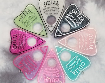 Amuleto de Ouija Brillante - Amuleto de Ouija Grande - Amuleto de Tablero Espiritual - Amuleto de Resina - Amuleto de Halloween - Amuleto de Bruja