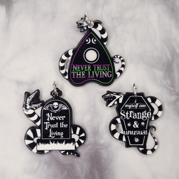 Goth Sandworm Charms - Halloween Charms - Ouija Coffin Tombstone Charms - Spooky Horror Movie - Creepy Cool Charms for Jewelry Making