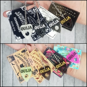 Ouija Board Keychain - Mini Ouija Board - Halloween Keychain - Black Spirit Board - Ouija Board Keychain with Planchette - Fidget Keychain