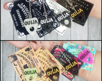 Ouija Board Keychain - Mini Ouija Board - Halloween Keychain - Black Spirit Board - Ouija Board Keychain with Planchette - Fidget Keychain
