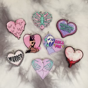 Pastel Goth Charms - Horror Heart Charms - Halloween Charms - Goth Charm - Rib Cage - Murder - Horror Hottie - Skeleton Hands - Bloody Heart