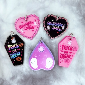 Halloween Charms - Trick or Treat Charms - Ghost Charms - Pastel Goth - Coffin - Heart - Ouija - For Jewelry Making