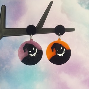 Halloween Earrings - Boogie Man Earrings - Horror Cartoon Earrings - Spooky - Creepy - Statement Earrings - Acrylic Halloween Jewelry