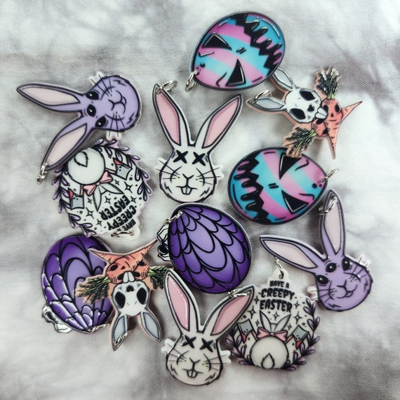 Easter Charms Horror Bunny Charms Creepy Egg Dark Easter Charms for Jewelry  Making 