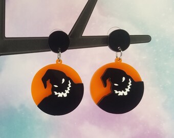 Halloween Earrings - Boogie Man Earrings - Horror Cartoon Earrings - Spooky - Creepy - Statement Earrings - Acrylic Halloween Jewelry