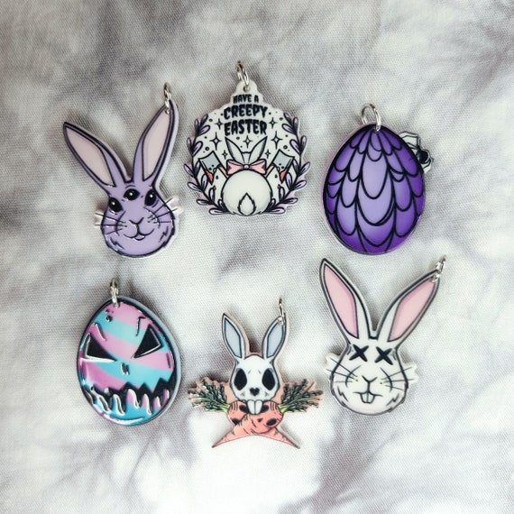 Easter Charms Horror Bunny Charms Creepy Egg Dark Easter Charms for Jewelry  Making 