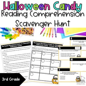 3.Grad Halloween Candy Sachbücher Leseverständnis Schnitzeljagd